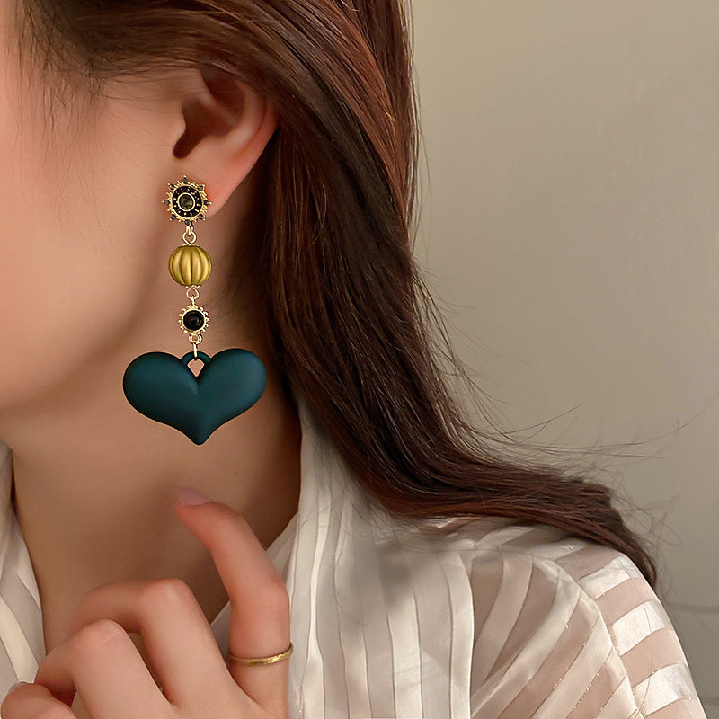 Boucles d'oreilles tendance en forme de cœur, exagéré, léger et luxueux