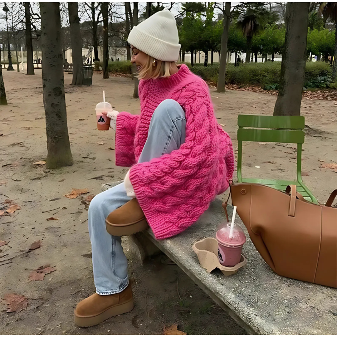 Pull Confort Vintage Tricoté manches amples