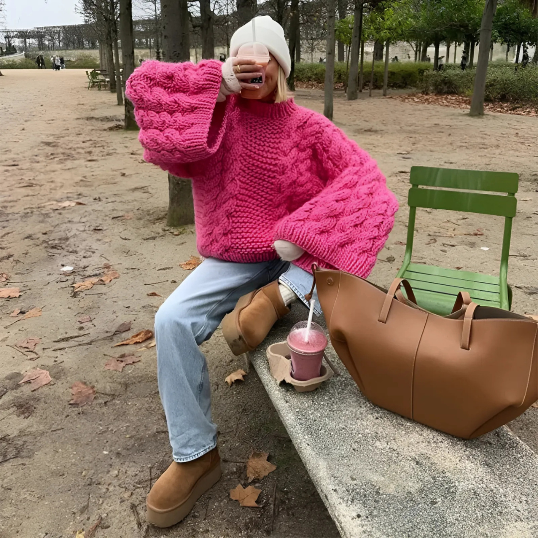 Pull Confort Vintage Tricoté manches amples