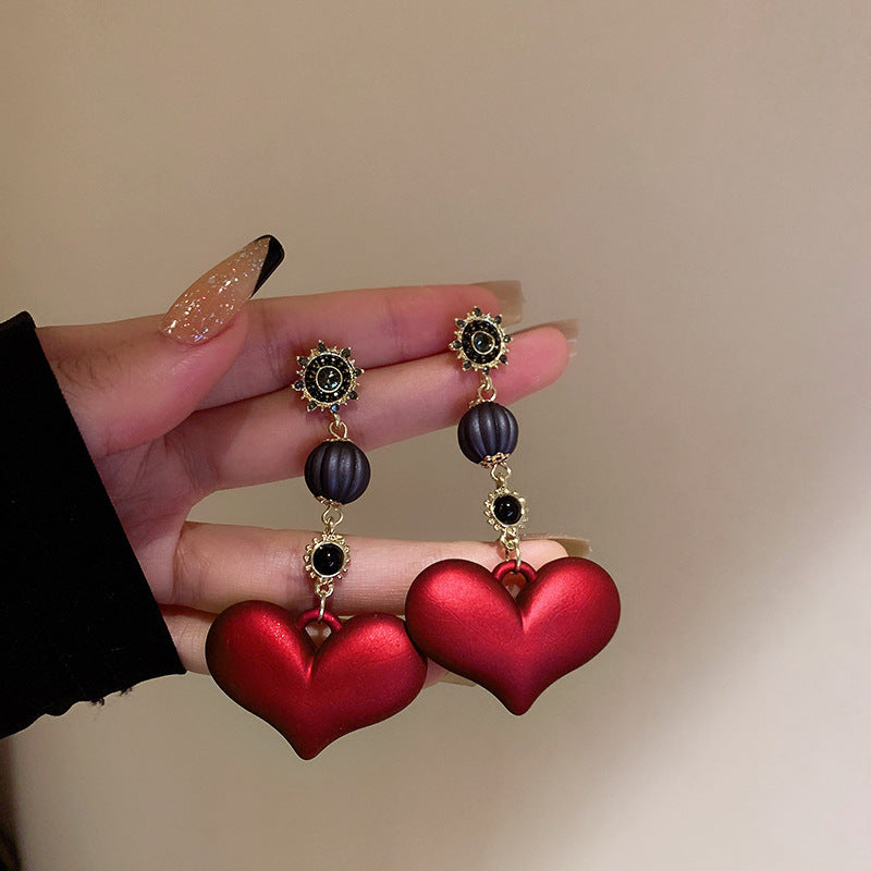 Boucles d'oreilles tendance en forme de cœur, exagéré, léger et luxueux