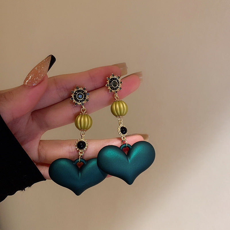 Boucles d'oreilles tendance en forme de cœur, exagéré, léger et luxueux