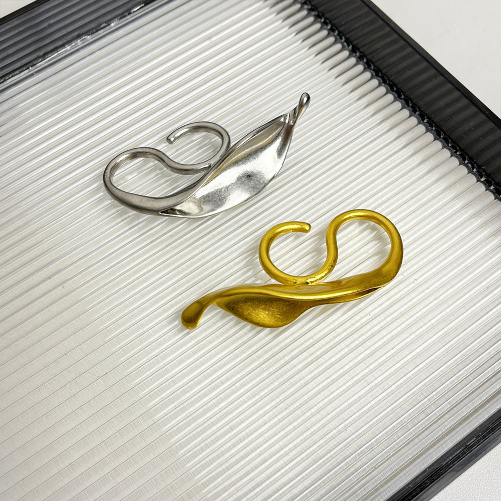 Bague en forme de feuille double doigts