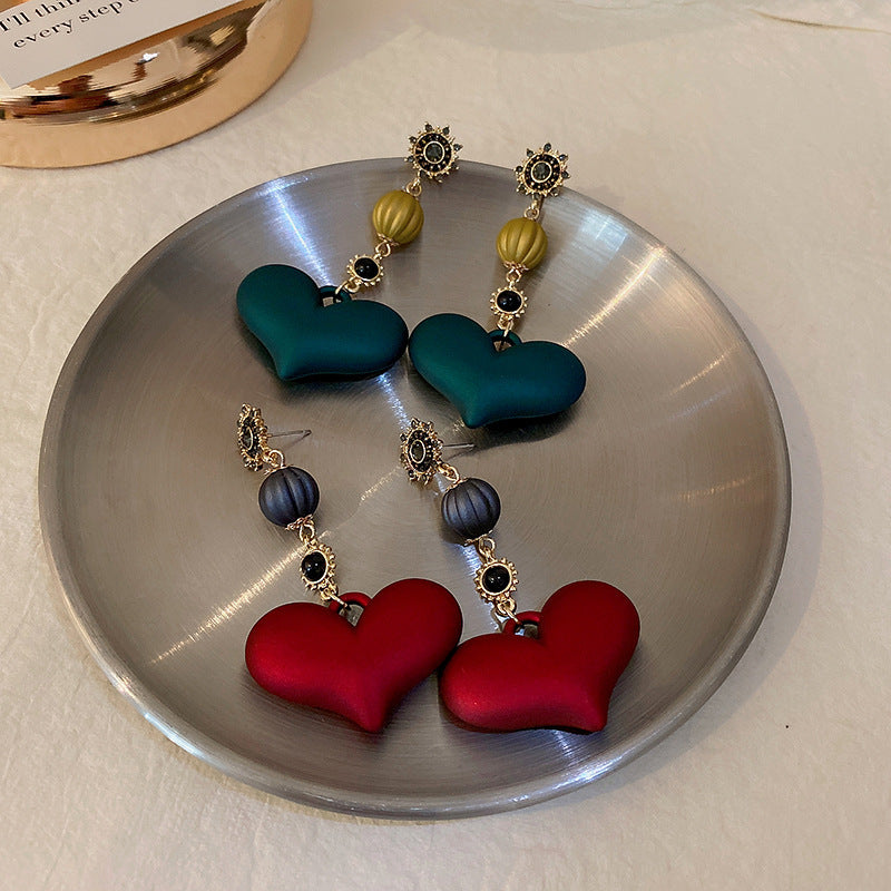 Boucles d'oreilles tendance en forme de cœur, exagéré, léger et luxueux
