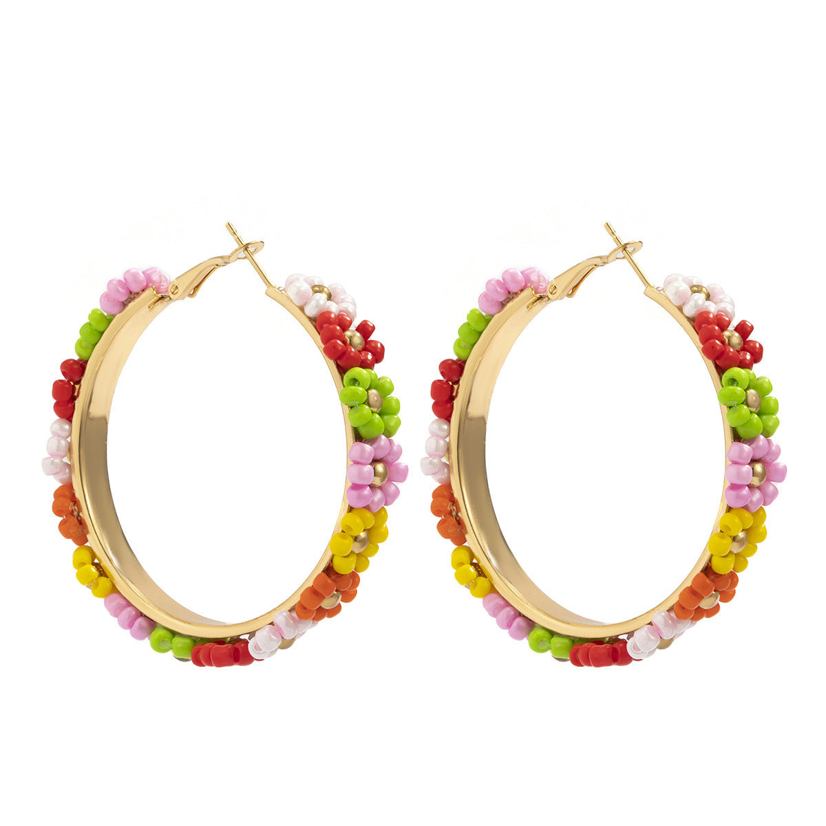 Boucles d'oreilles style bohème en forme de petite marguerite