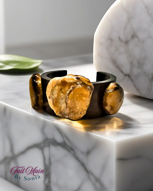 Bracelet en résine modèle unique fait main
