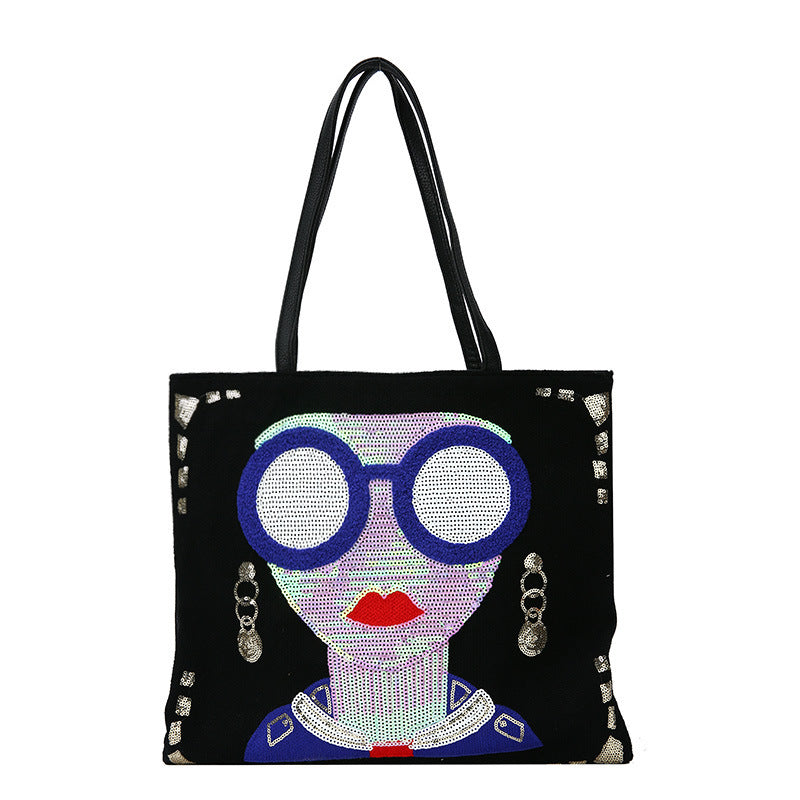 Sac lunettes de soleil à paillettes tendance et design de dessin animé