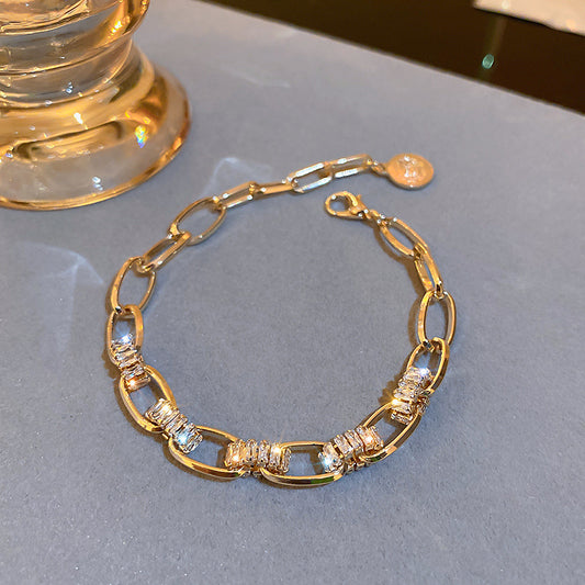 Bracelet géométrique en zircon de haute qualité de luxe