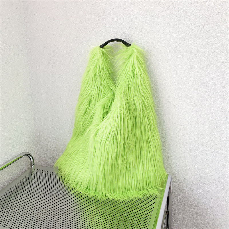 Sac over size fourre-tout en peluche à une épaule