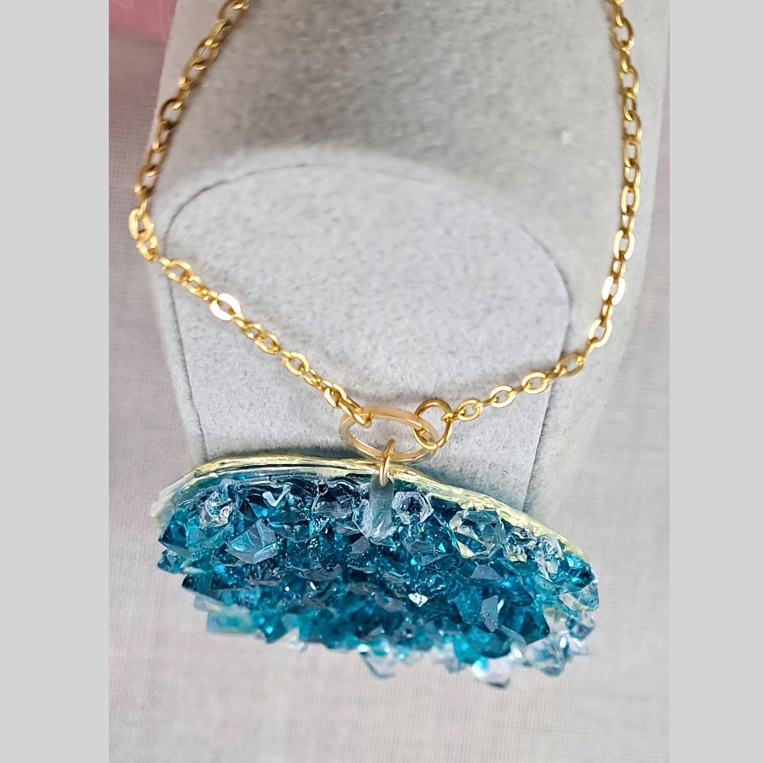 Bracelet Crystal bleu océan -  Modèle unique - Fait main