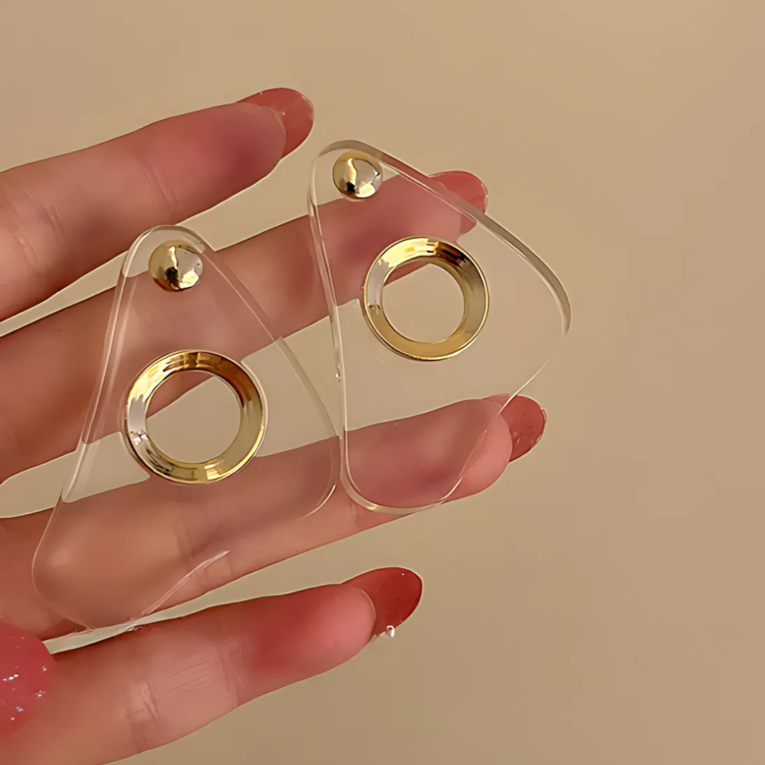 Boucles d'oreilles géométriques originales en acrylique