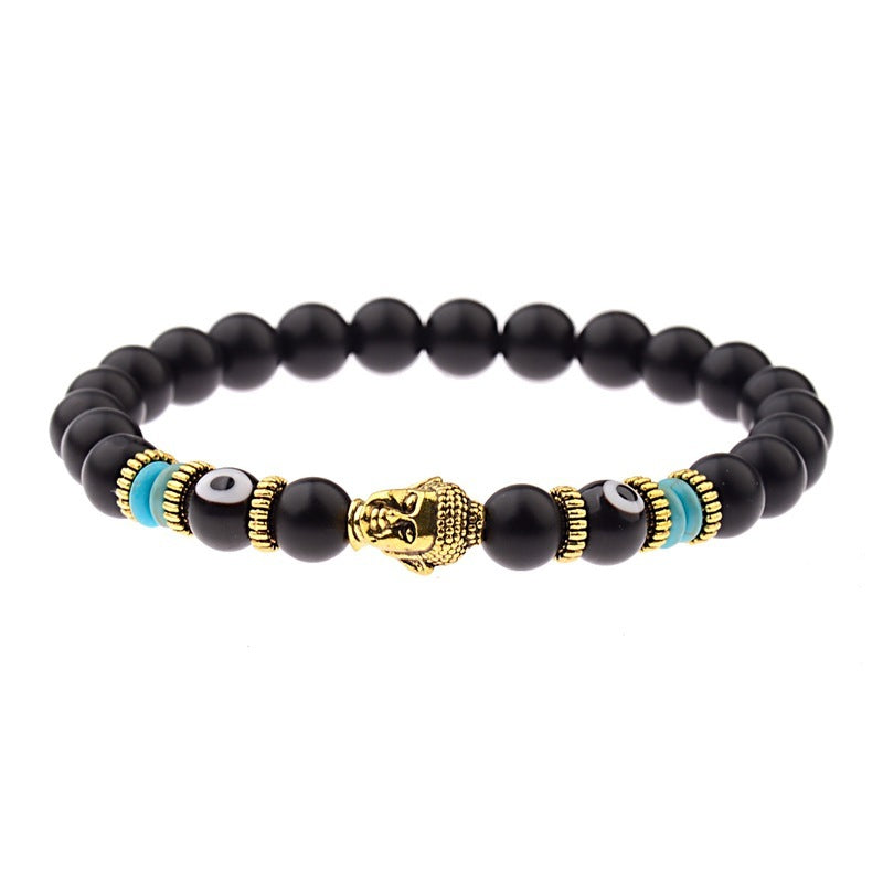 Bracelet élastique avec pierres énergétiques, tête de Bouddha 12 variantes