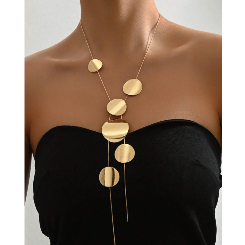 Collier chaîne long et tendance, tout-en-un - 2 modèles - couleur or ou argent