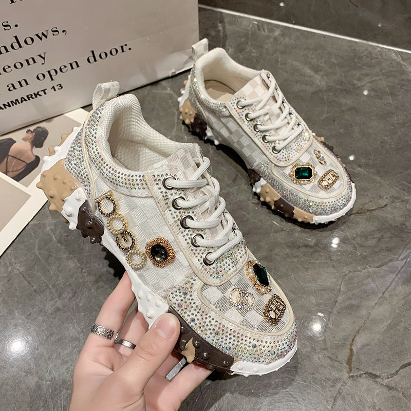Chaussures décontractées avec lettres en bijoux 3 modèles différents