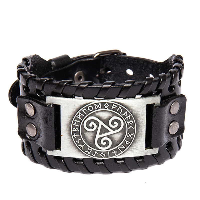 Bracelet Viking Talisman Large en Cuir