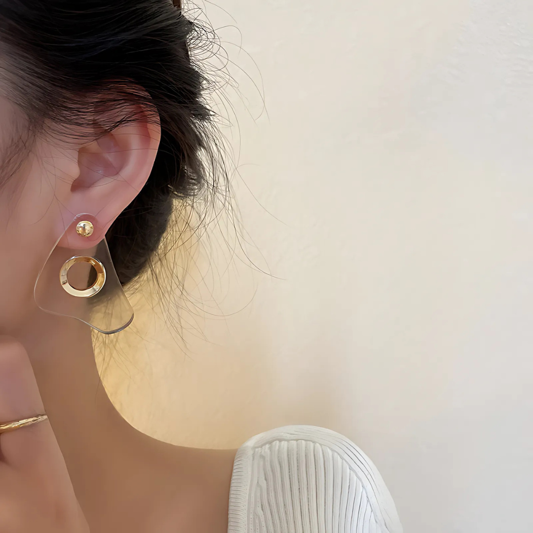 Boucles d'oreilles géométriques originales en acrylique