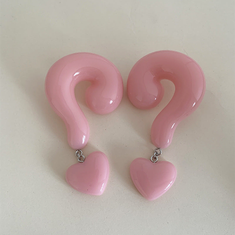 Boucles d'oreilles en argent sterling point d'interrogation