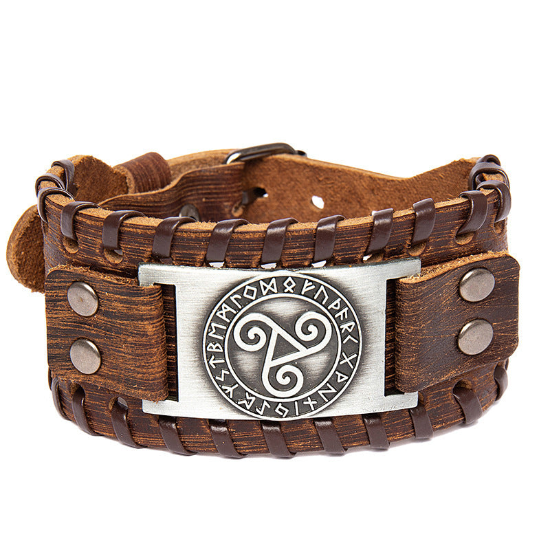 Bracelet Viking Talisman Large en Cuir