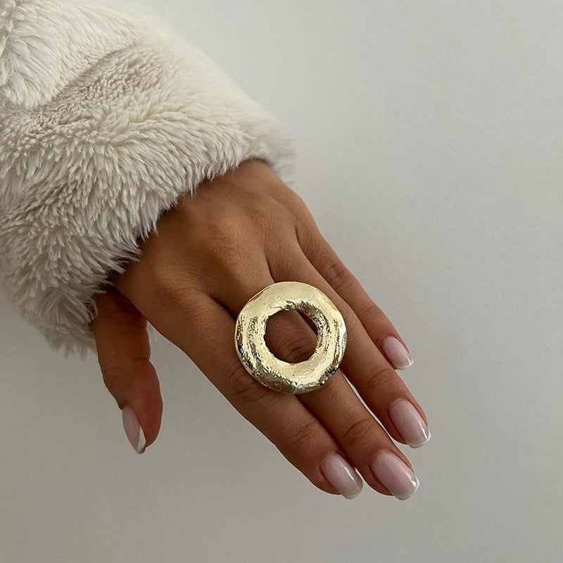 Bague irrégulière exagérée avec perle - Taille unique  8 modèles différents