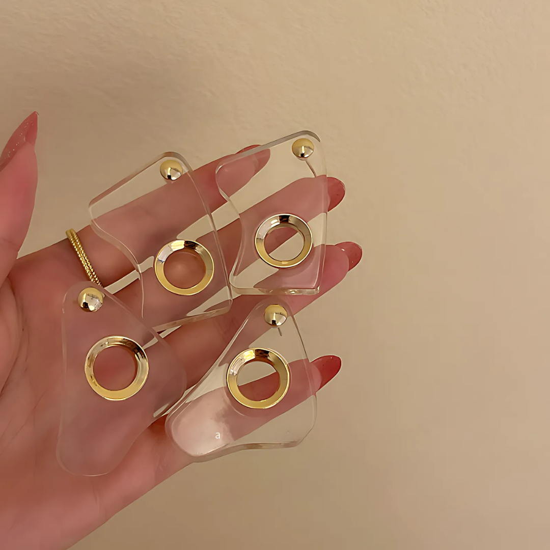 Boucles d'oreilles géométriques originales en acrylique