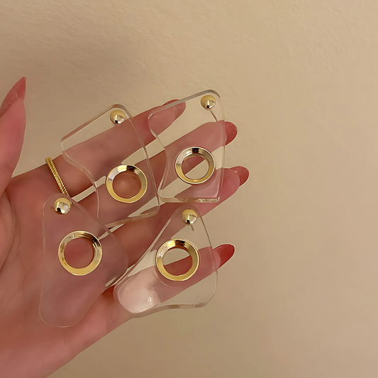 Boucles d'oreilles géométriques originales en acrylique