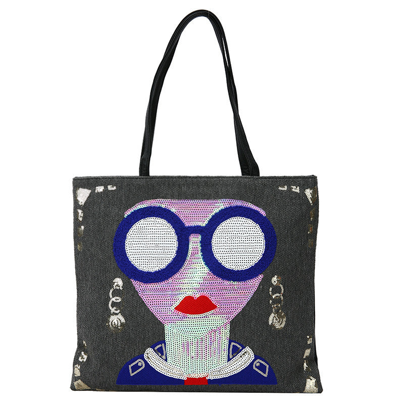 Sac lunettes de soleil à paillettes tendance et design de dessin animé