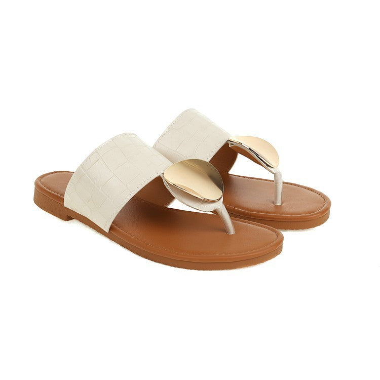 Été Flip Flops 40-43 Grande Taille En Plein Air Pantoufles Femmes