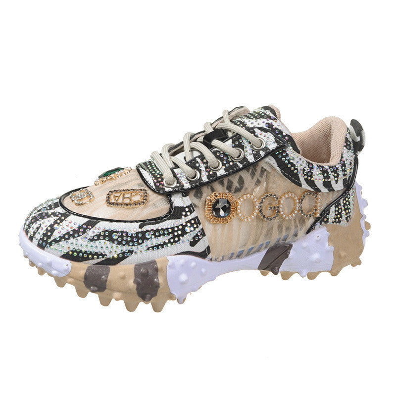 Chaussures décontractées avec lettres en bijoux 3 modèles différents