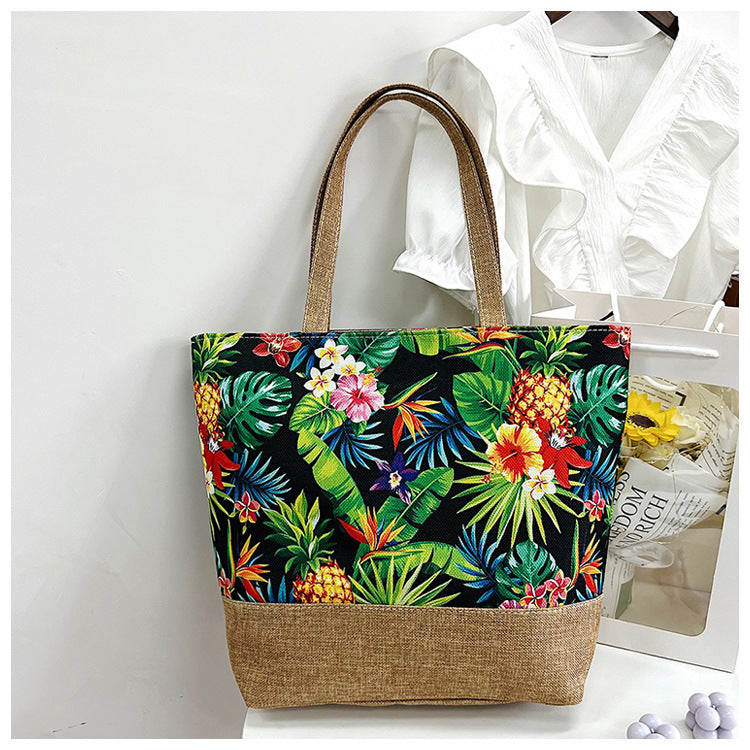Sac de plage en toile à bandoulière