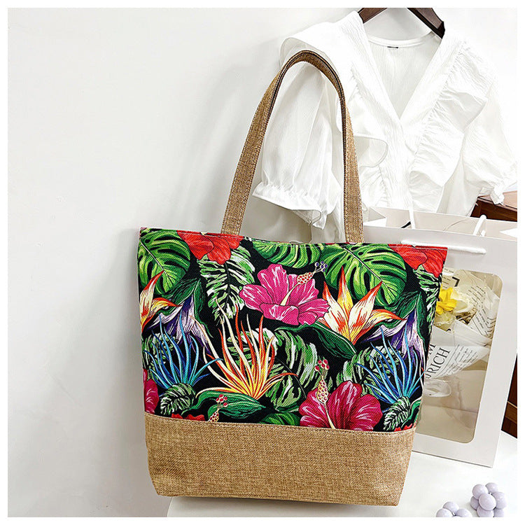 Sac de plage en toile à bandoulière