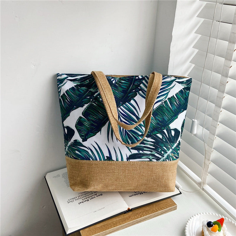 Sac de plage en toile à bandoulière