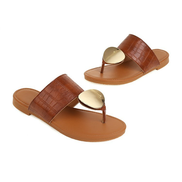 Été Flip Flops 40-43 Grande Taille En Plein Air Pantoufles Femmes