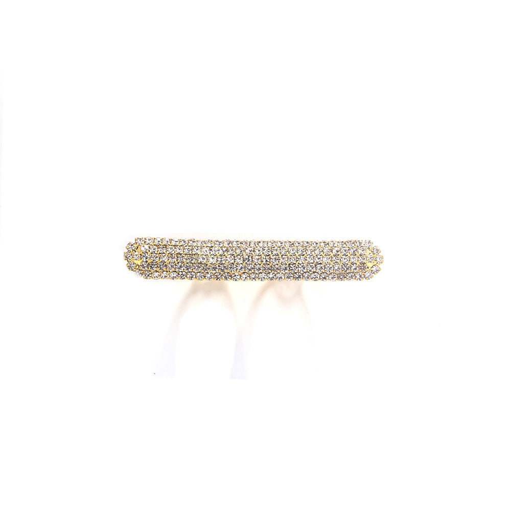 Bague géométrique avec strass simple et double anneau