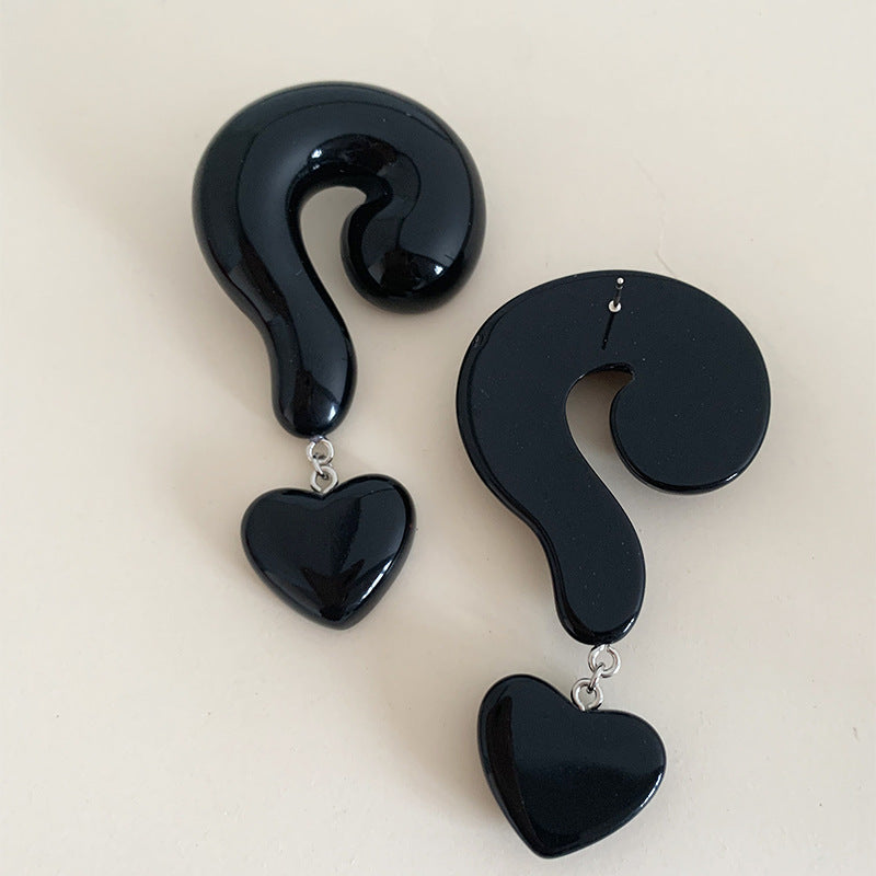 Boucles d'oreilles en argent sterling point d'interrogation