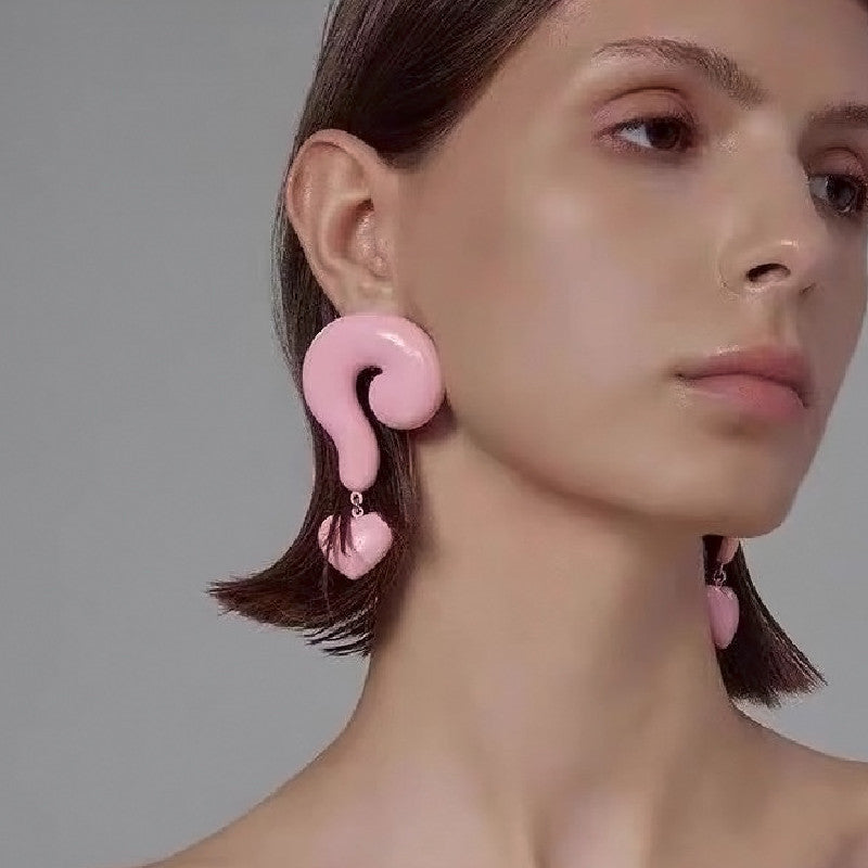 Boucles d'oreilles en argent sterling point d'interrogation