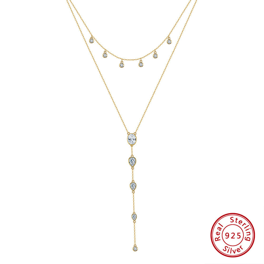 Collier double Lasso en argent sterling Doré/Argent