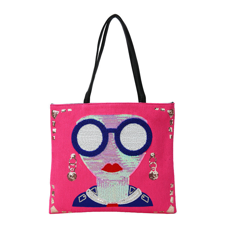 Sac lunettes de soleil à paillettes tendance et design de dessin animé