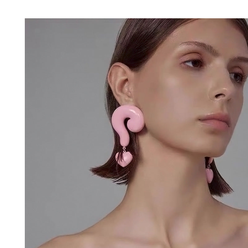 Boucles d'oreilles en argent sterling point d'interrogation