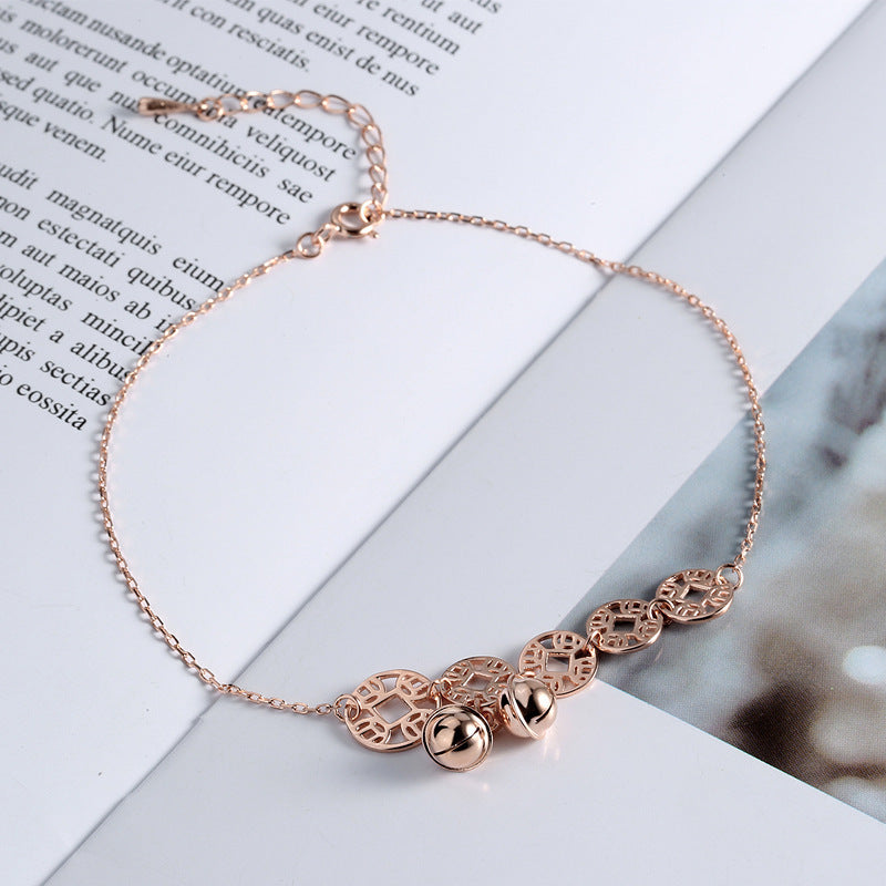 Bracelet de Cheville Boho Acier Inoxydable or rosé