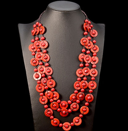 Collier multicouche de style ethnique en coquille noix de coco 12 coloris