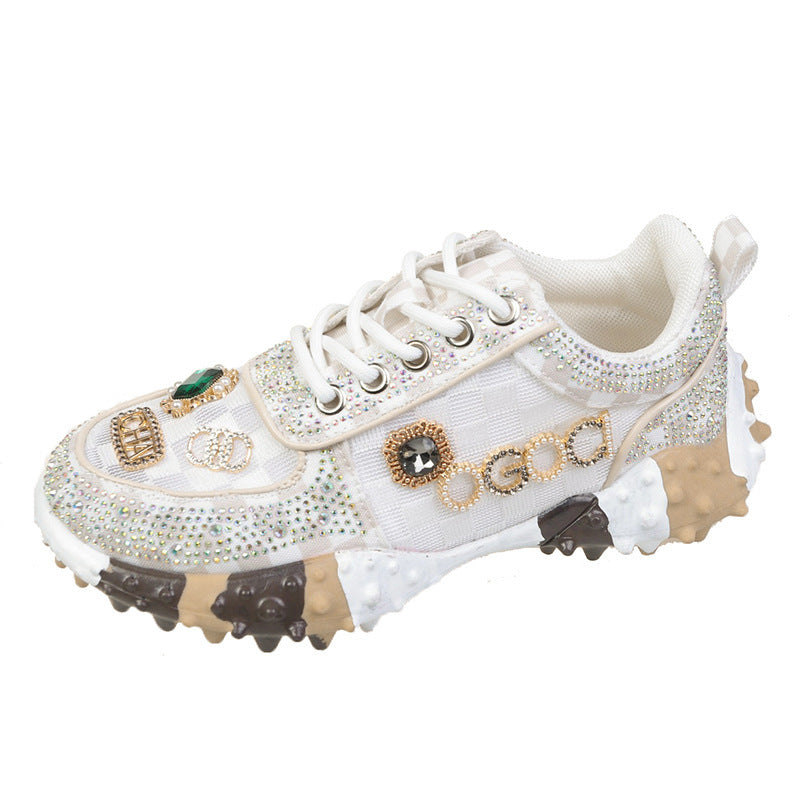 Chaussures décontractées avec lettres en bijoux 3 modèles différents