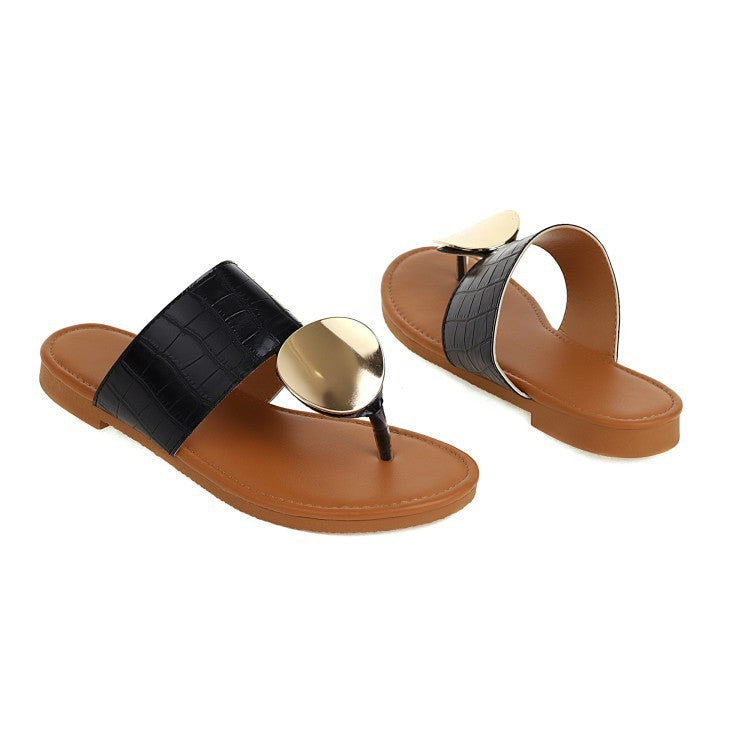 Été Flip Flops 40-43 Grande Taille En Plein Air Pantoufles Femmes